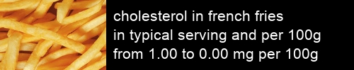 cholesterol in french fries information and values per serving and 100g